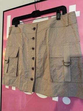 Banana Republic Heritage Mini Skirt in Taupe Metallic